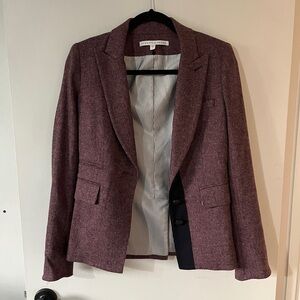 Veronica Beard Herringbone Wool Blend Dickey Blazer Jacket